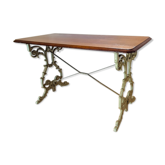 Bistro dining table - wood and wrought iron
