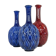 Blue and red peacock vases Midcentury Sven Erik Skawonius Upsala Ekeby, 1950s
