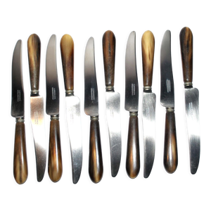 Série de 10 couteaux - corne