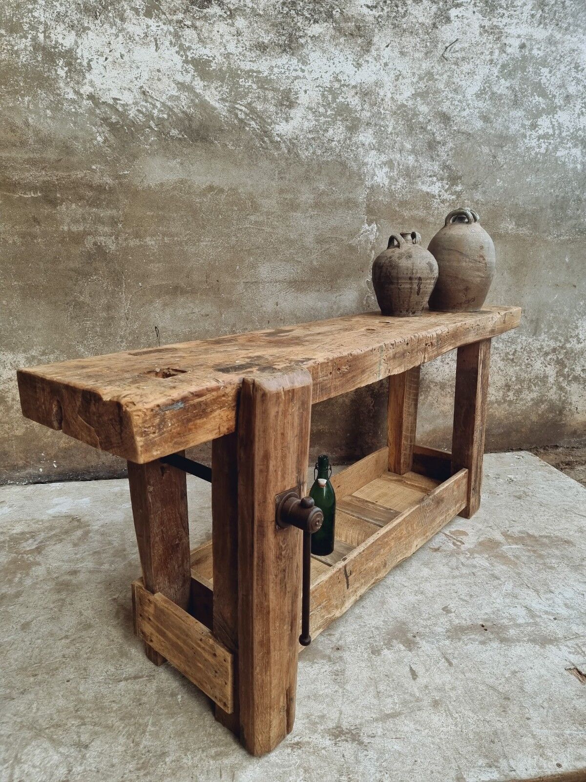 Antique workbench bathroom furniture or side table