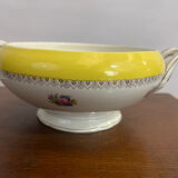 Yellow and white Sarreguemines digoin tureen