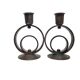 Art Deco brass candlesticks, 1930s, set of 2