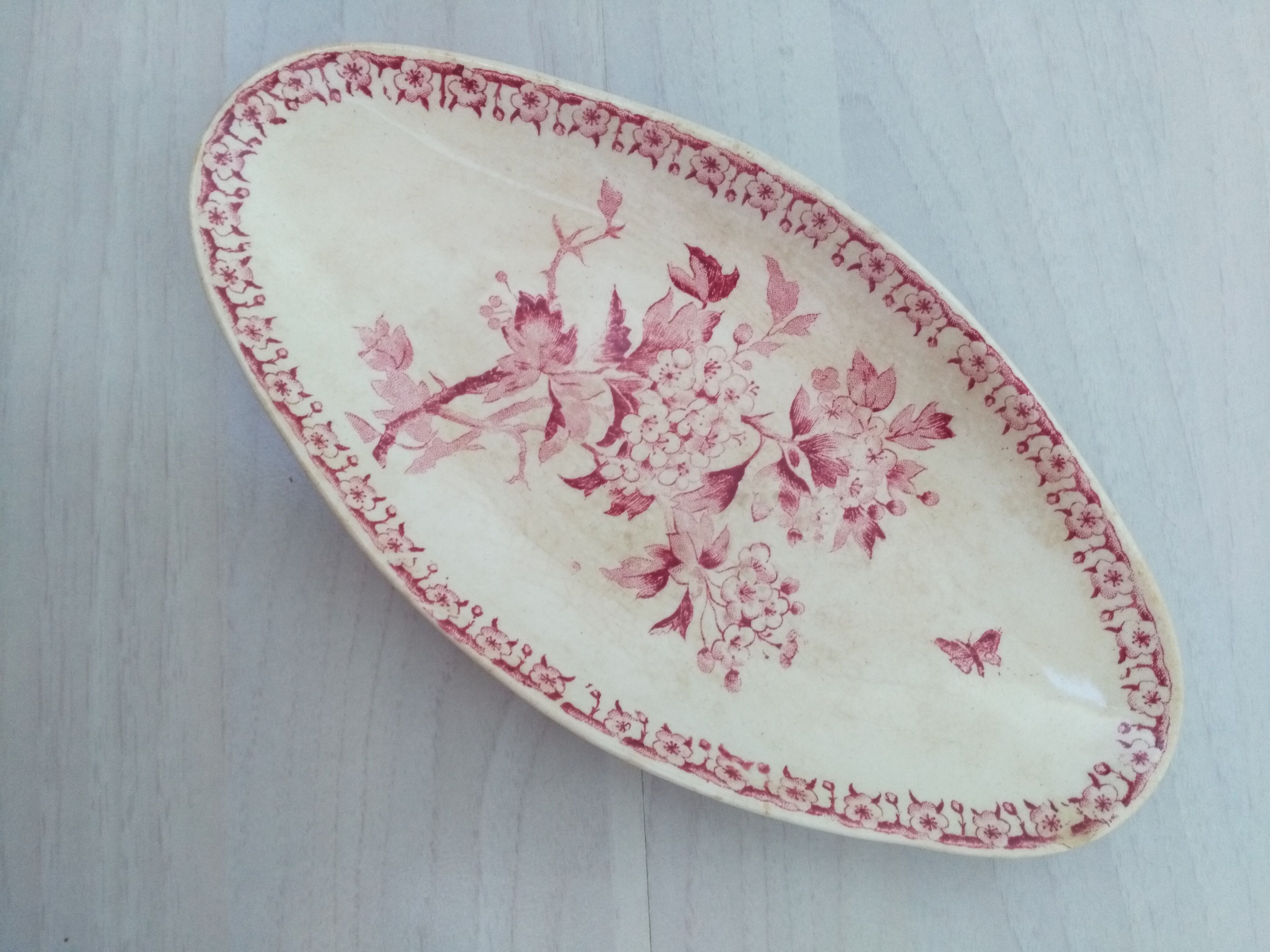 Ravier in iron earth of Gien model Pink hawthorn