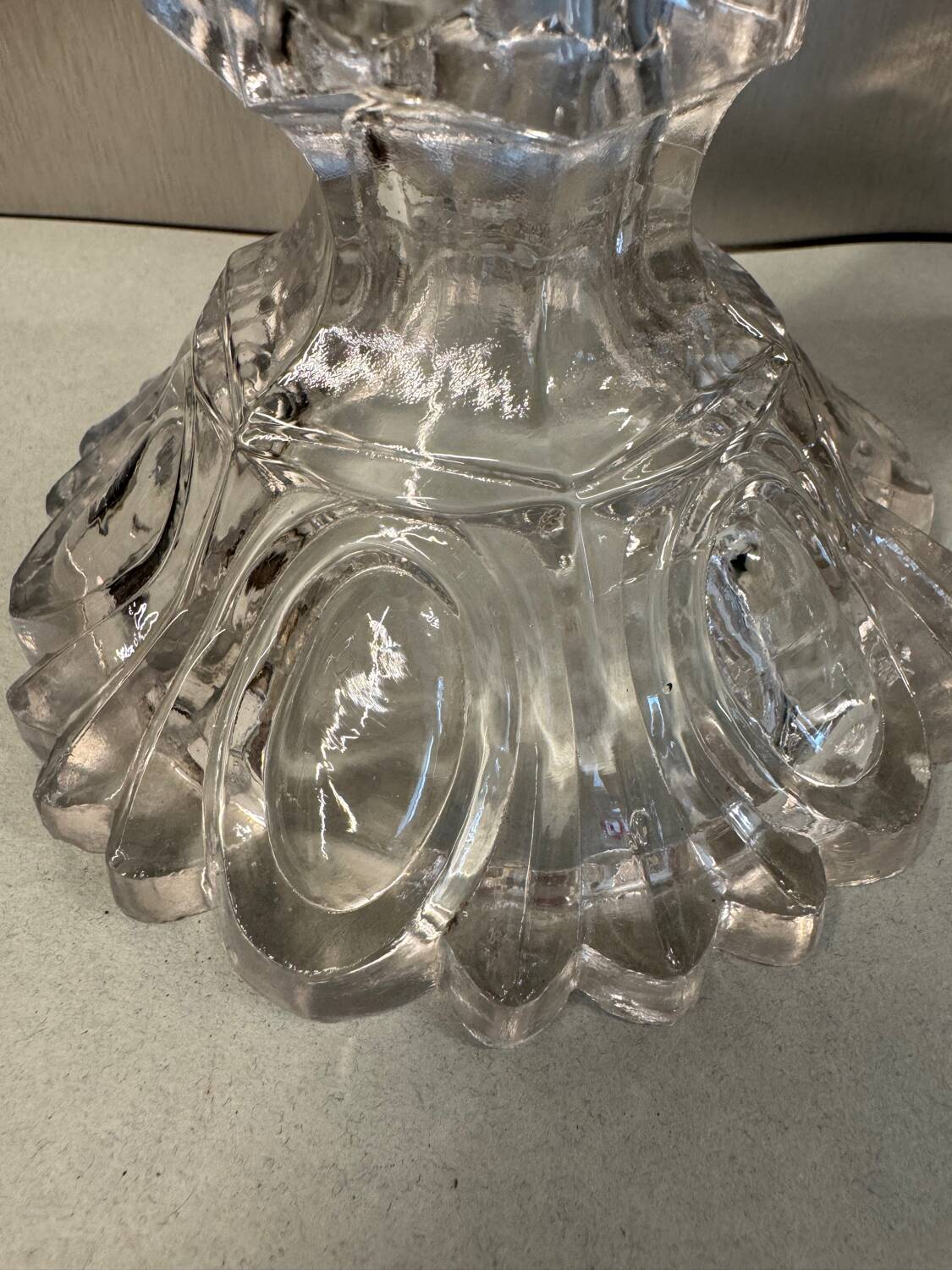 Pair of cut glass candlesticks – Napoleon III period