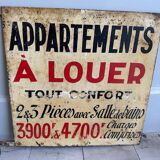 Old plaque “Apartments for rent”