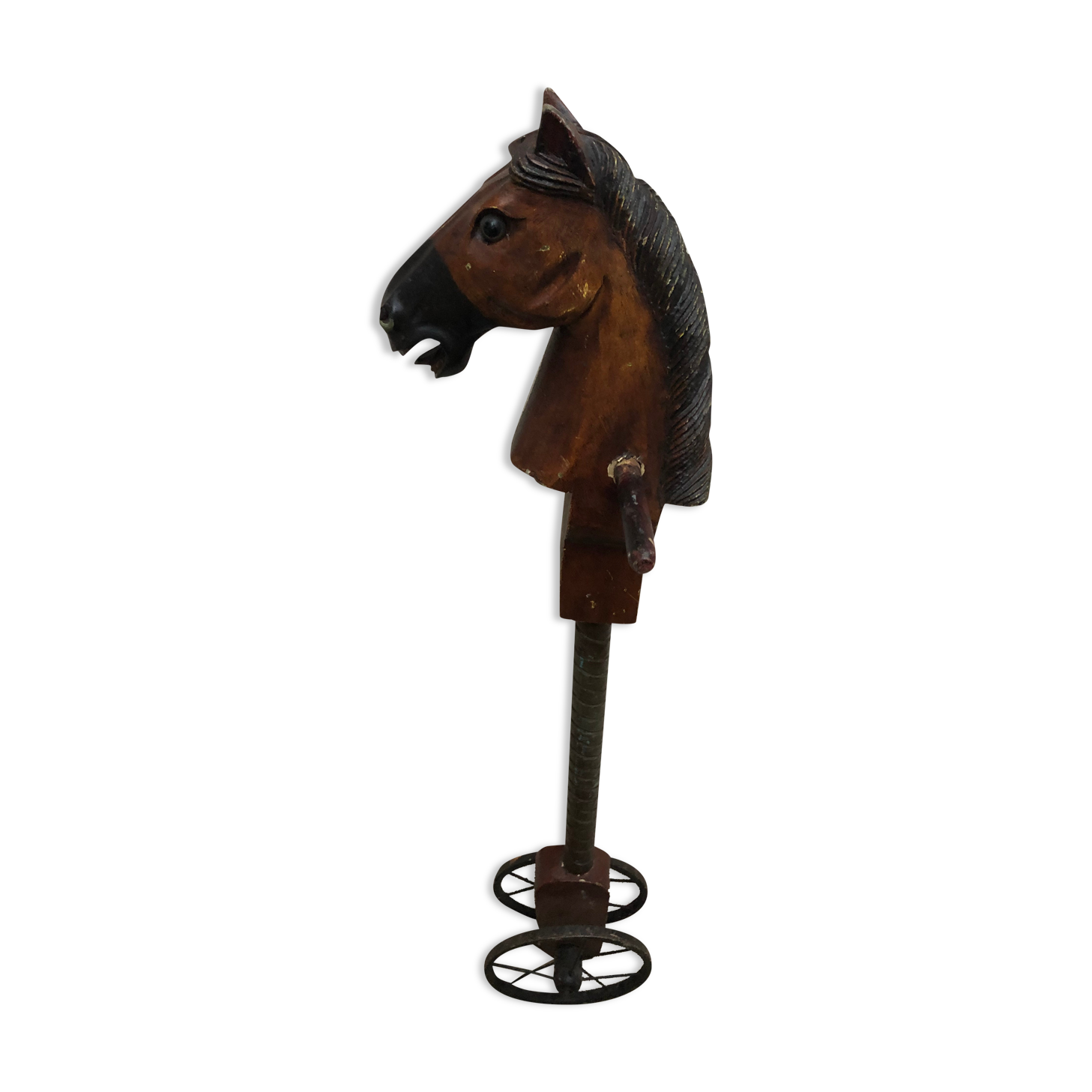 Wooden horse on stick