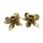 Candlesticks brass candlesticks orchid flower pattern