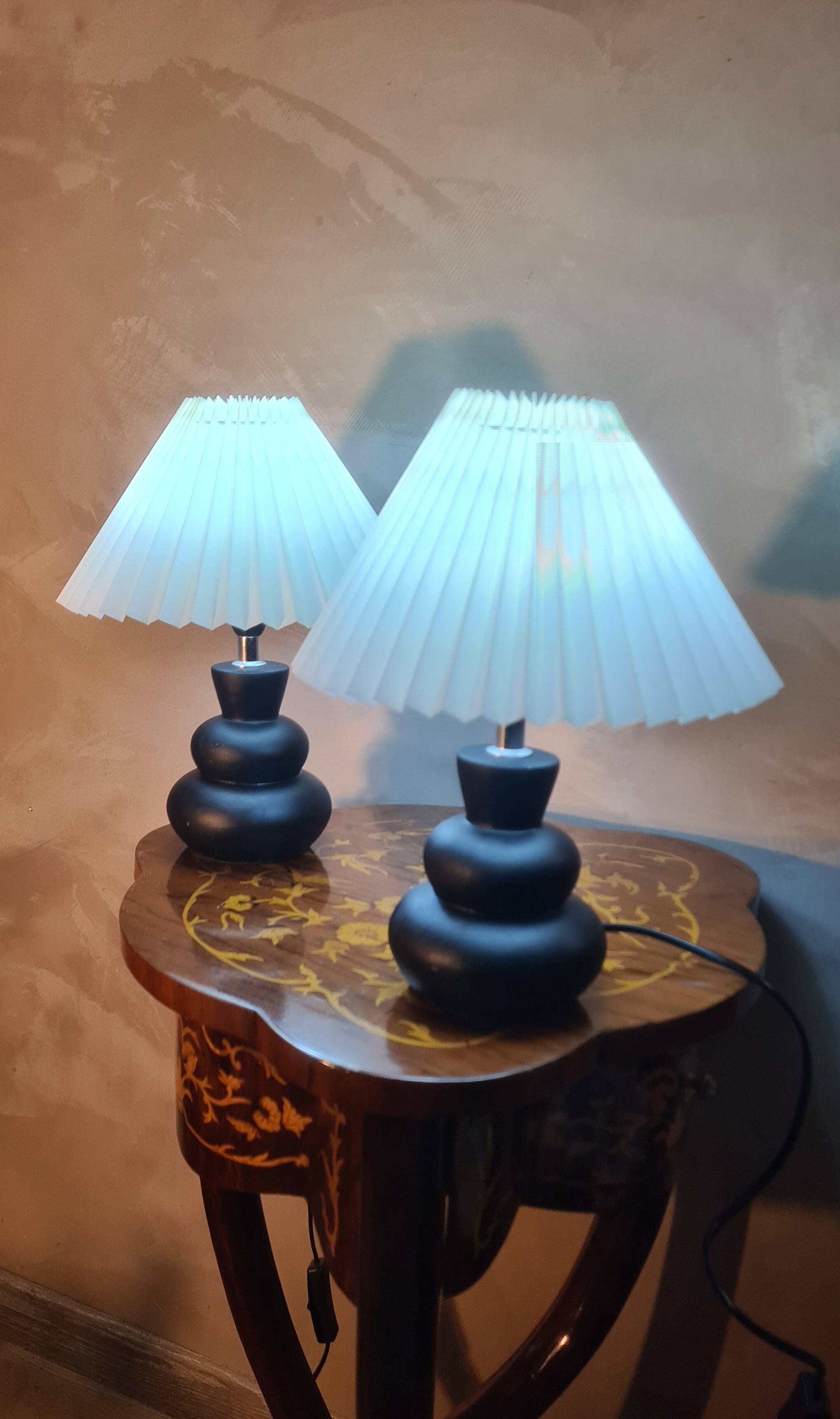 pair of ceramic bedside lamps Scandinavian design lampshade 33x25 electric chan