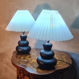 pair of ceramic bedside lamps Scandinavian design lampshade 33x25 electric chan