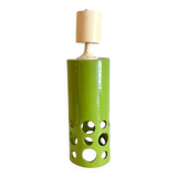 1960s Cylindrical Italian ceramic pendant lamp with circular light openings