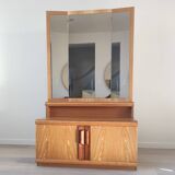 Vintage chest of drawers with triptych mirror, 60's