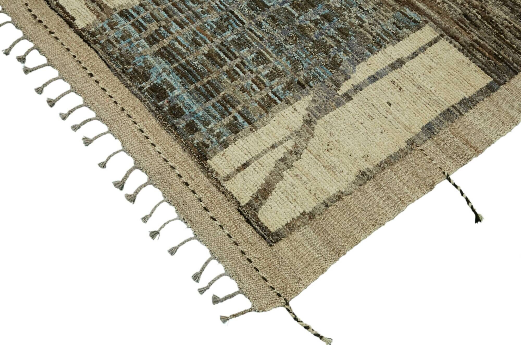 Hand-Knotted Tribal Unique 276 cm x 362 cm Beige Wool Carpet