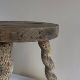 Tabouret ondulé à trois pieds