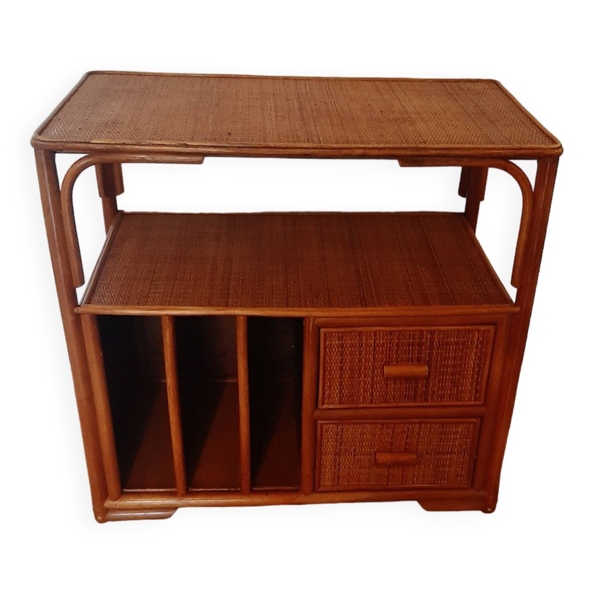 woven rattan chest of drawers - 2 drawers