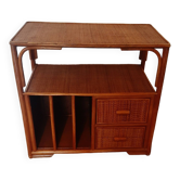 commode rotin tressé - 2 tiroirs