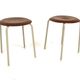 Set of 2 teak and metal stools, Sweden, 1960.
