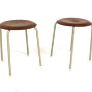 Set de 2 tabourets en teck et métal, Suède, 1960