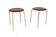 Set of 2 teak and metal stools, Sweden, 1960.