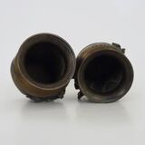 Pair of Japanese dragon vases in patinated bronze - 1900