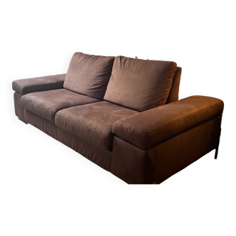 Sofa 3 places microfiber uni chestnut