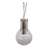 Smoked mid-century glass and brass pendant light by raak