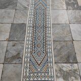 Hand-woven natural wool hallway rug