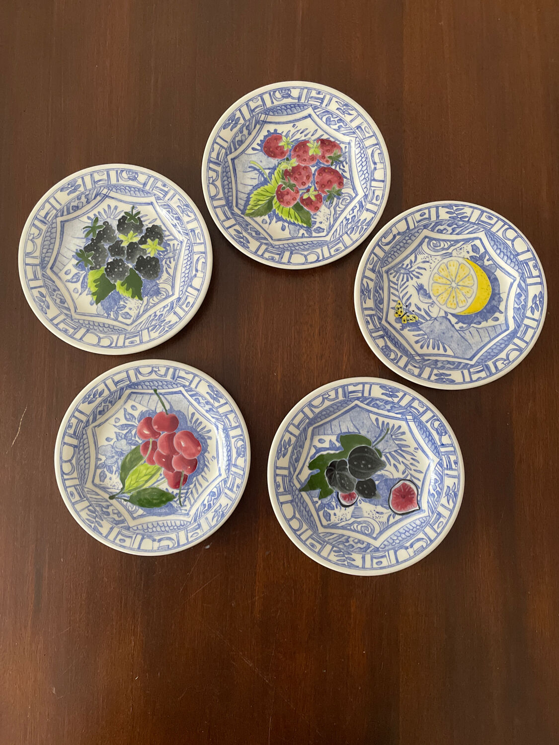 Set de 5 assiettes Gien pour le dessert