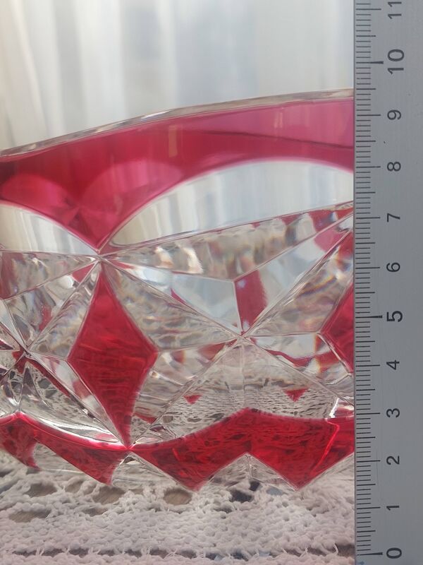 Coupe Val Saint Lambert – Cristal doublé rouge – Signée