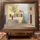 Oil on wood framed by a landscape