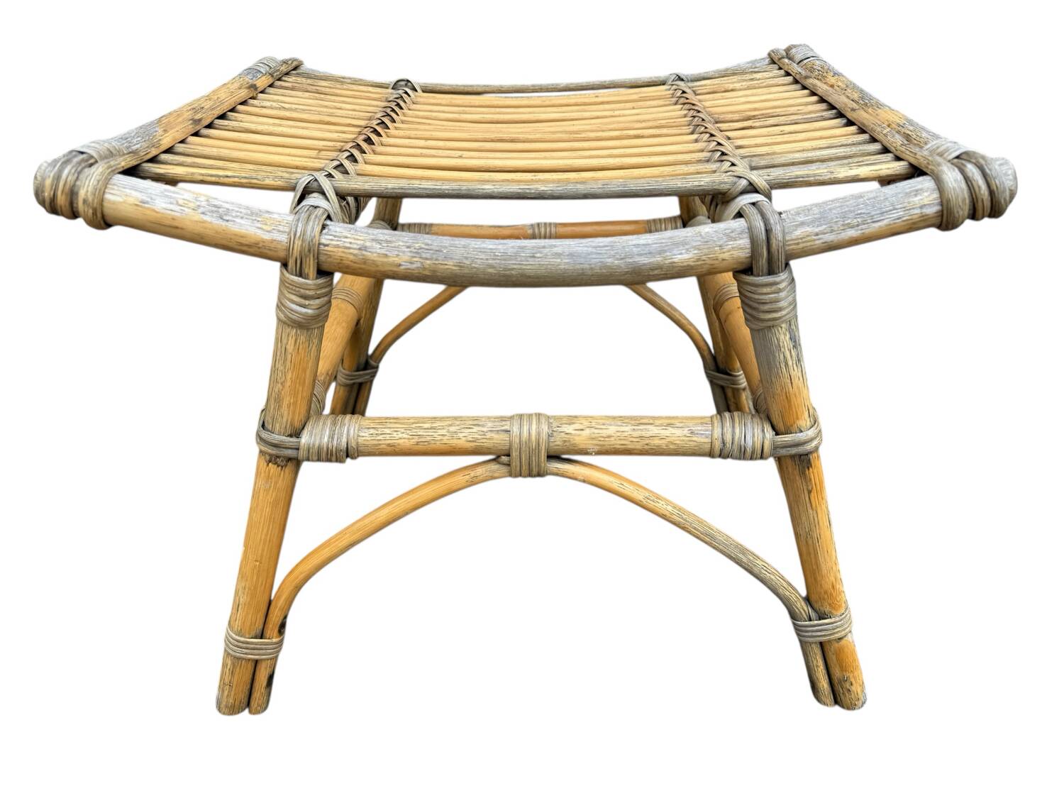 Rattan stool from the 70s France