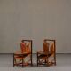 Vintage sculptural unique design dining chairs, France 1960s set of 2
