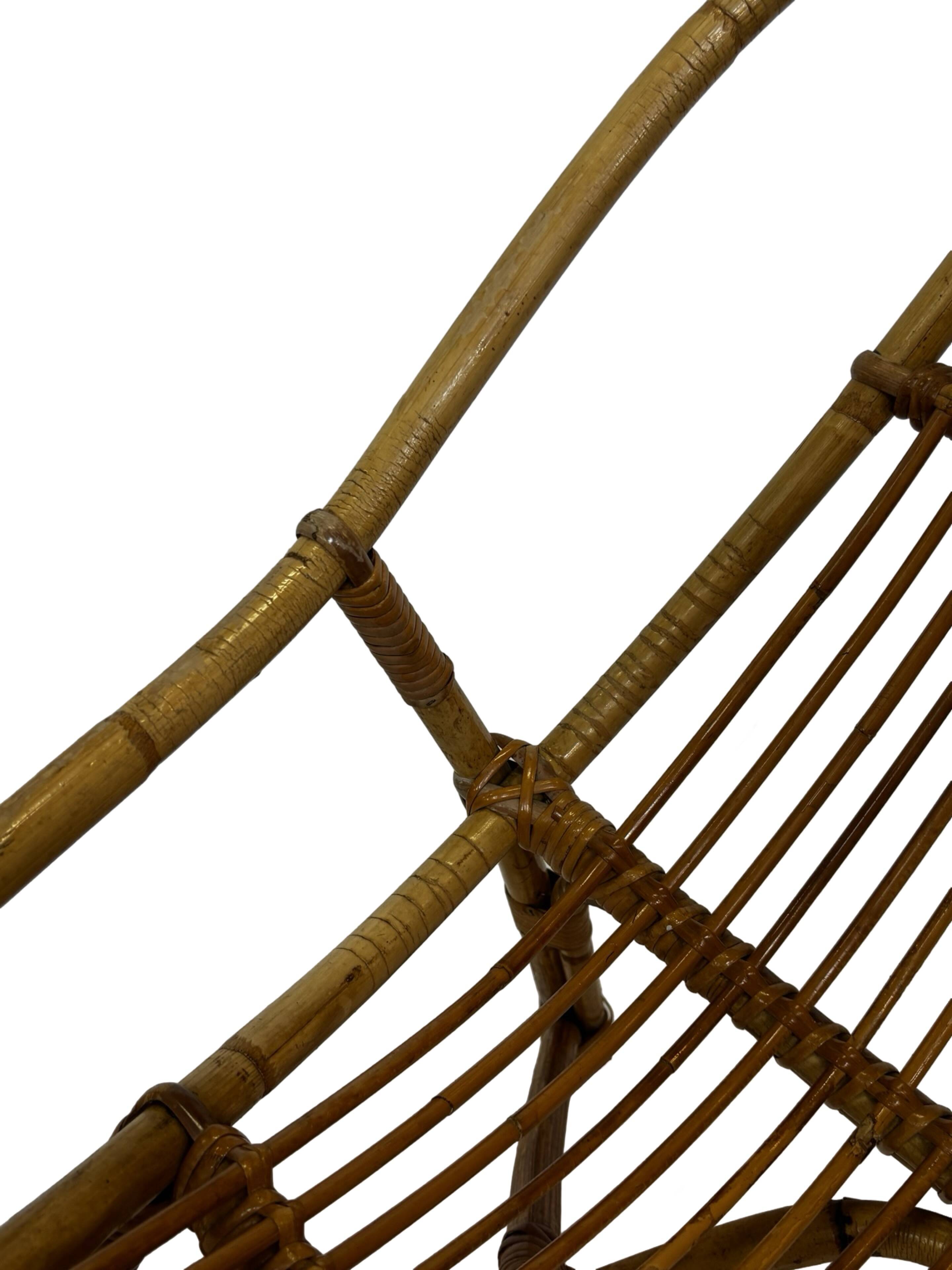 Ensemble vintage de 4 fauteuils club en rotin Rohe Noordwolde 1960