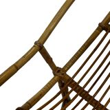 Ensemble vintage de 4 fauteuils club en rotin Rohe Noordwolde 1960