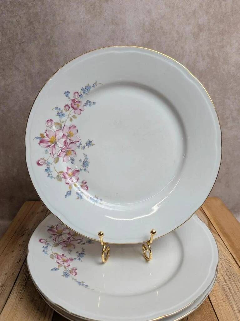 Set of 3 vintage flat plates in Jugoporcelan porcelain – Yugoslavia