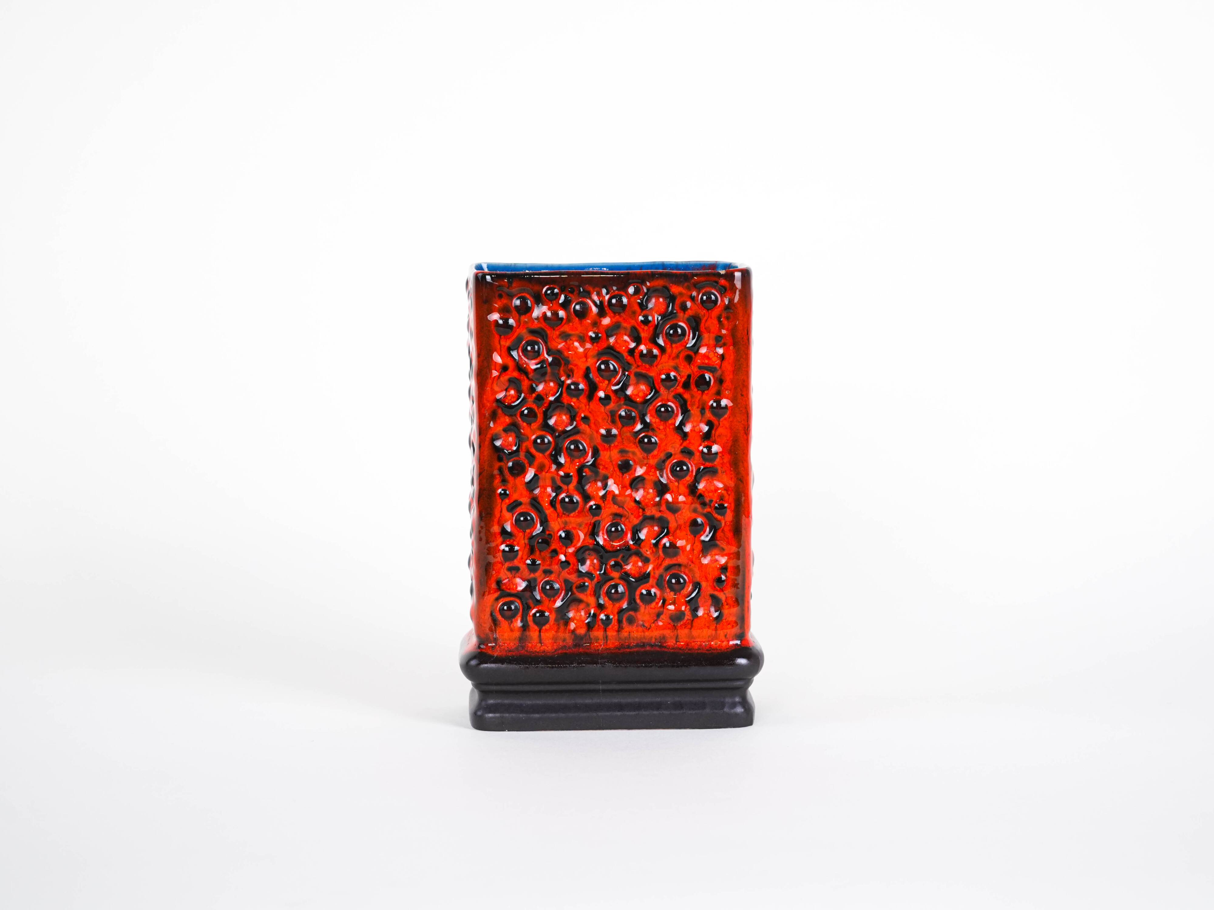 Ceramic vase, Fat Lava, German design, 1960s, made in West Germany