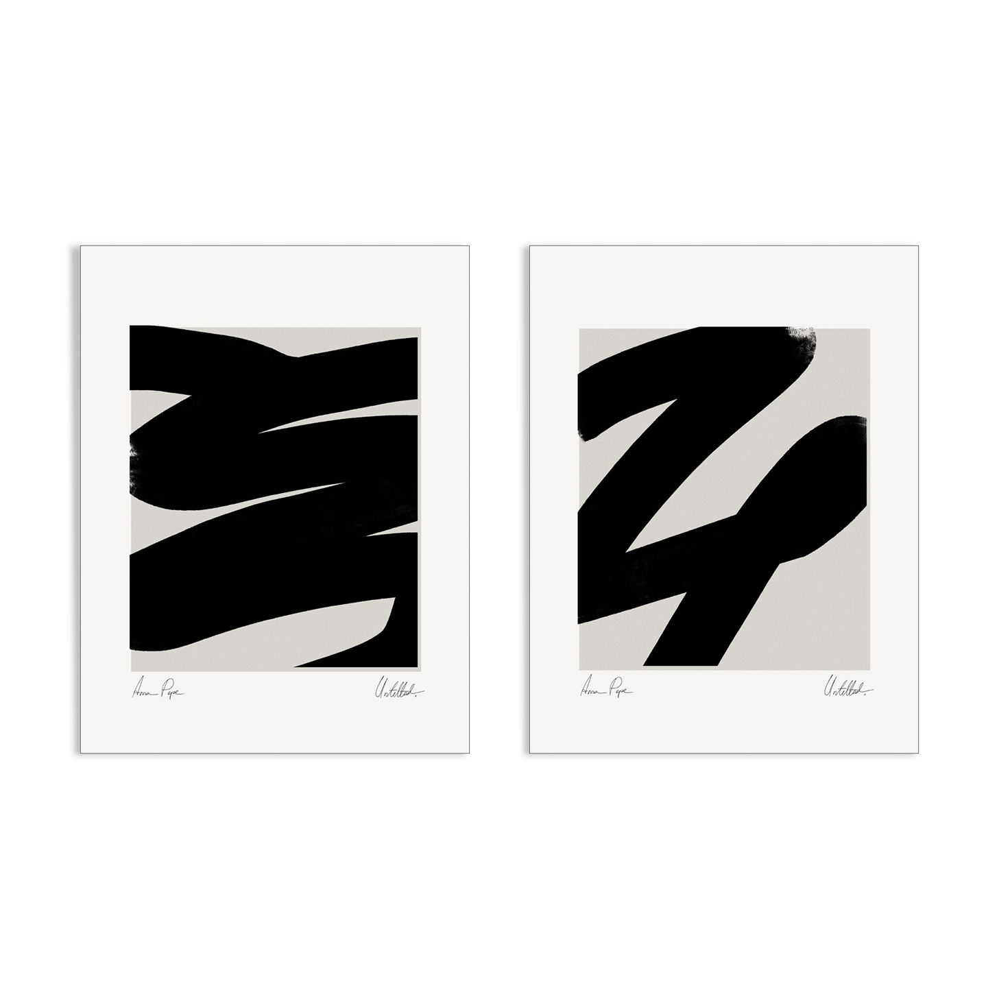 Pair of giclee prints, abstract wall art set of two, 50x70cm