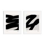 Pair of giclee prints, abstract wall art set of two, 50x70cm