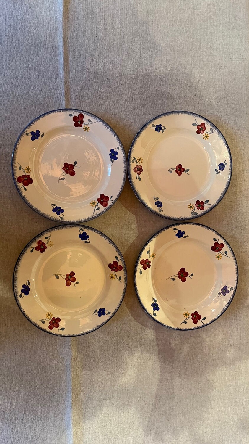 Set of 4 dessert plates Digoin Sarreguemines old