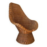 Mid-century wicker armchair