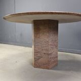 Vintage round granite dining table, 1970s