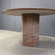 Table à manger ronde en granit vintage, années 1970