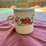 Herbal tea cup with filter and cutlery