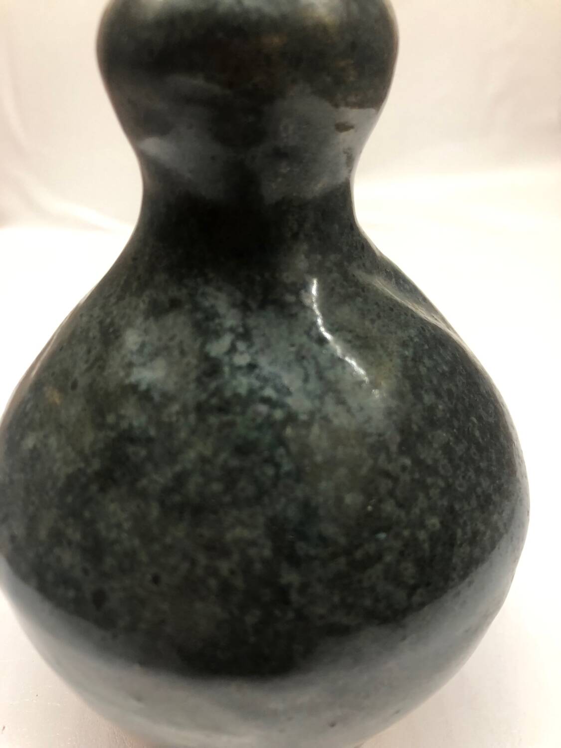 Blue ceramic vase signed AP