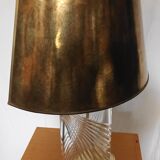 Table lamp in cut crystal and brass from the 70s