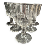 6 verres à vin blanc en cristal taillé