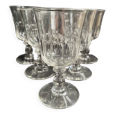 6 White wine glasses – Cut crystal