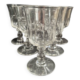 6 White wine glasses – Cut crystal