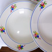 Set of 6 vintage soup plates from the Gien factory, Nice model