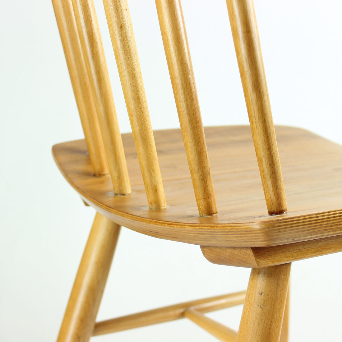 Mid Century Oak Chair Produced In 1975