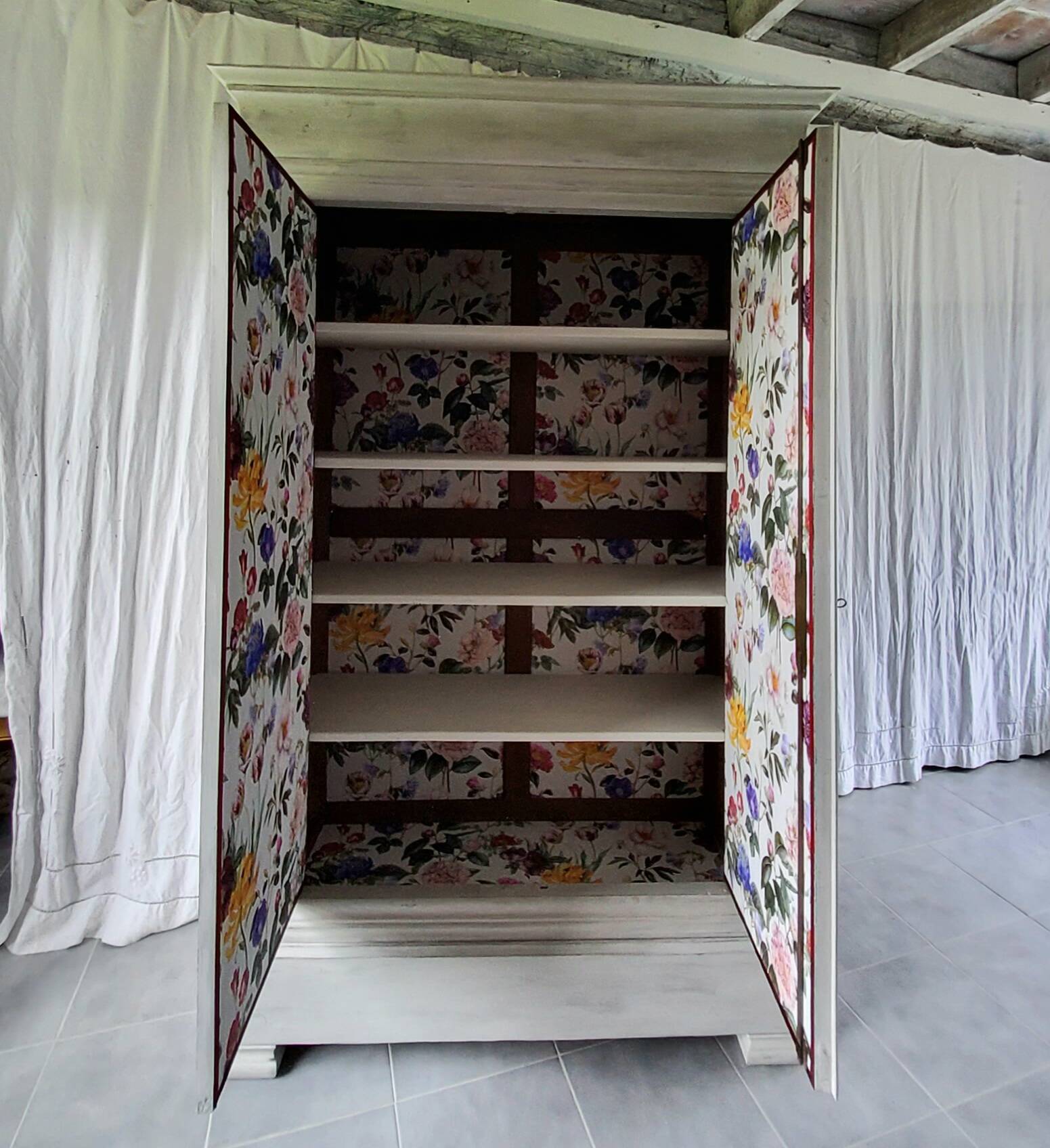 Antique patinated wardrobe